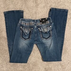 Miss Me Dark Blue Embellished Boot Cut Jeans